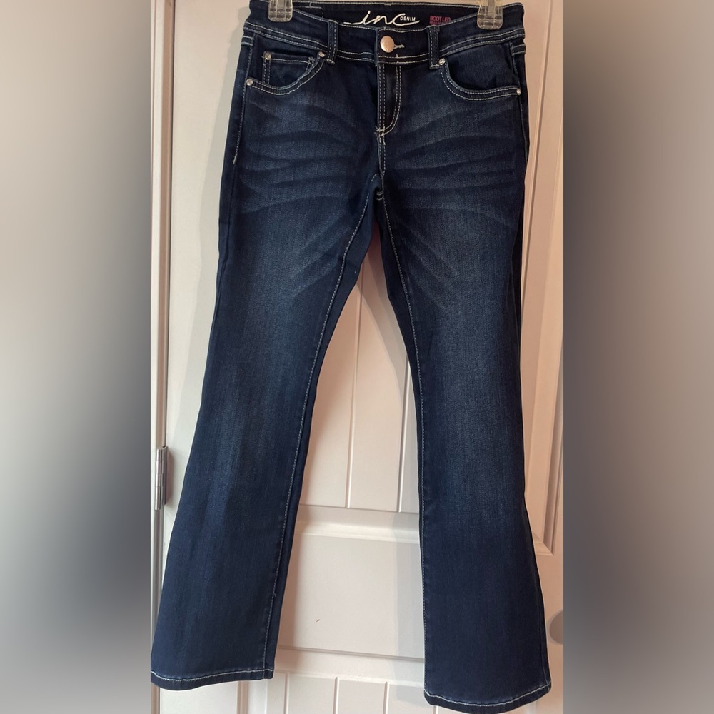 INC International Concepts Dark Blue Flare Jeans